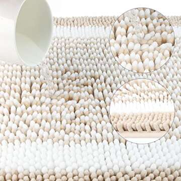 Abilliongo Plush Non-Slip Bath Rug, Machine Washable