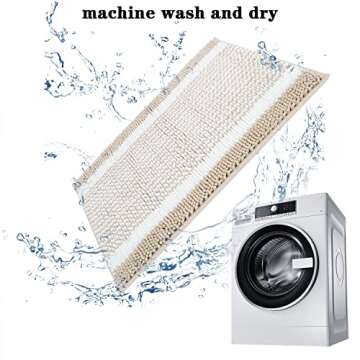 Abilliongo Plush Non-Slip Bath Rug, Machine Washable
