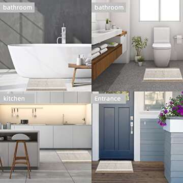 Abilliongo Plush Non-Slip Bath Rug, Machine Washable