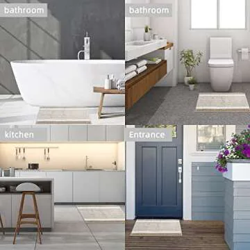 Abilliongo Plush Non-Slip Bath Rug, Machine Washable