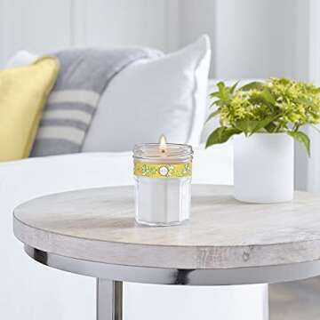 MRS. MEYER'S CLEAN DAY Soy Aromatherapy Candle, 25 Hour Burn Time, Made with Soy Wax and Essential Oils, Honeysuckle, 4.9 oz