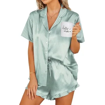 Ekouaer Super Soft Silk PJ Set - Stylish & Comfortable Satin Sleepwear