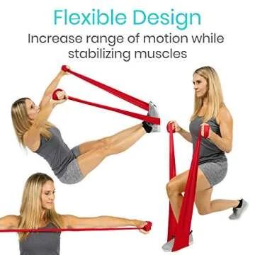 Vive Flat Resistance Band Set - 5 Levels for Fitness & Therapy