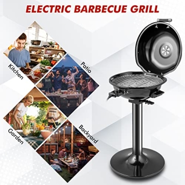 HAPPYGRILL 1600W Portable Electric Grill for 15 Servings
