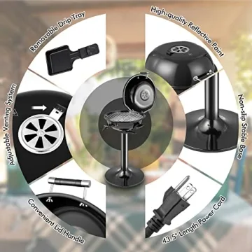 HAPPYGRILL 1600W Portable Electric Grill for 15 Servings