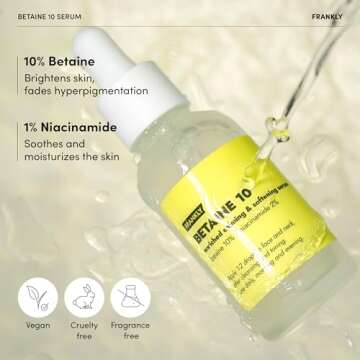 Frankly Betaine 10 Serum - Calm, Soften and Restore skin’s beauty and elasticity | 10% Betaine & 1% Niacinamide Fusion | Vegan & EWG Green | 1.01 fl.oz