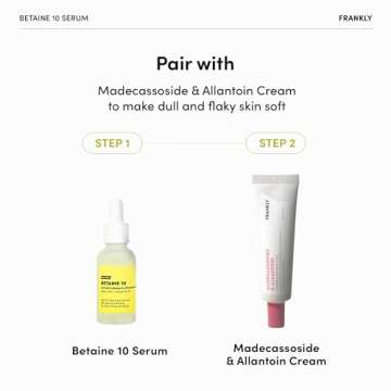 Frankly Betaine 10 Serum - Calm, Soften and Restore skin’s beauty and elasticity | 10% Betaine & 1% Niacinamide Fusion | Vegan & EWG Green | 1.01 fl.oz