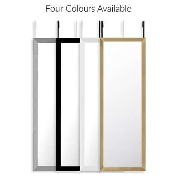 Mirrorize Full Length Over the Door, Long Door Hanging Large Mirrors for Wall Full Body, Shatterproof Tall Floor Mirror, 42"X14", White