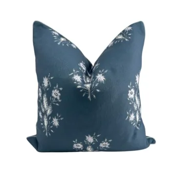 Norfolk by Jillien Harbor Dark Blue Floral Pillow Cover Premium Grandmillennial Pillow Cover Throw P...