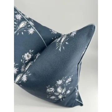 Norfolk by Jillien Harbor Dark Blue Floral Pillow Cover Premium Grandmillennial Pillow Cover Throw Pillow for Home 20" x 20" Pillow Cover Grandmillennial Home Decor Farmhouse Pillow for Fall