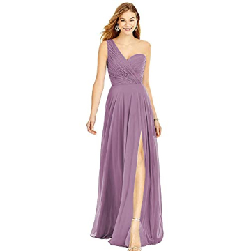 Elegant One Shoulder Chiffon Bridesmaid Dress for Women