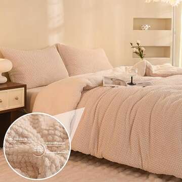 LLanCL 3D Jacquard Design Comforter Set, Ultra-Soft Warm Twin Size Sherpa Fur Plush 2-Pieces Sets Lu...