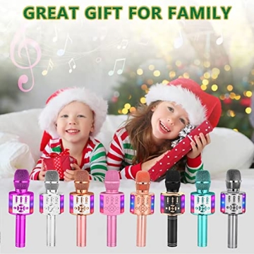 Amazmic Kids Karaoke Microphone with LED Light
