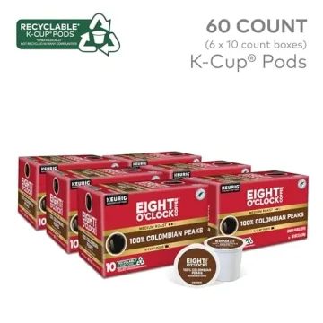Eight O'Clock Coffee Colombian Peaks Keurig Single-Serve K-Cup Pods, Medium Roast Coffee, 60 Count