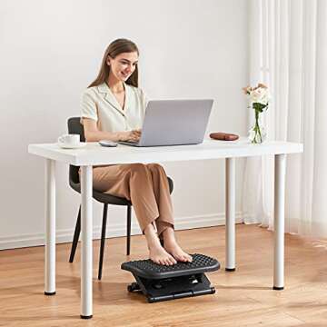 HUANUO Adjustable Under Desk Footrest, Foot Rest for Under Desk at Work with Massage, Foot Stool Und...