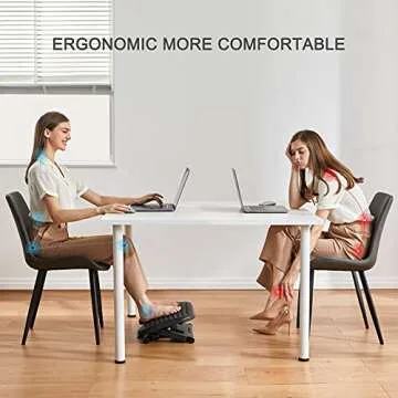 HUANUO Adjustable Under Desk Footrest, Foot Rest for Under Desk at Work with Massage, Foot Stool Under Desk with 3 Height Position & 30 Degree Tilt Angle Adjustment for Home, Office
