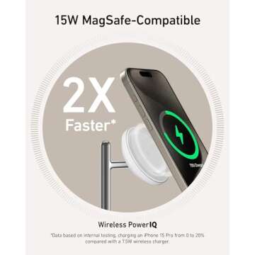 Anker MagSafe-Compatible iPhone 16 Wireless Charging Stand, MagGo 3 in 1 Wireless Charging Station, ...