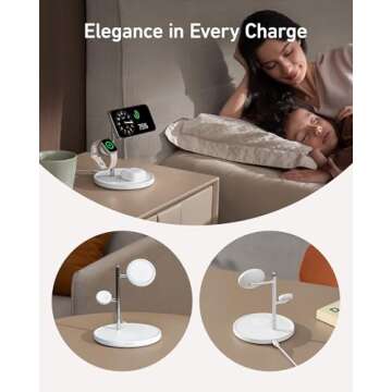 Anker MagSafe-Compatible iPhone 16 Wireless Charging Stand, MagGo 3 in 1 Wireless Charging Station, Qi2 Certified 15W Wireless Charger, Desk Accessory, for iPhone 16/15/14/13/12, Apple Watch, AirPods