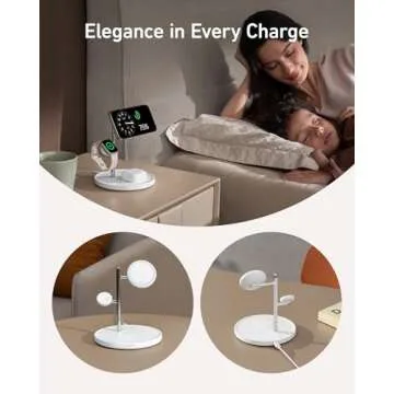 Anker MagSafe-Compatible iPhone 16 Wireless Charging Stand, MagGo 3 in 1 Wireless Charging Station, Qi2 Certified 15W Wireless Charger, Desk Accessory, for iPhone 16/15/14/13/12, Apple Watch, AirPods