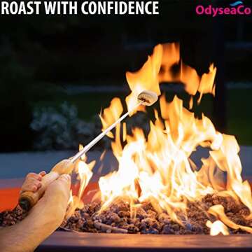 Odyseaco Marshmallow Sticks - Smores Sticks for Fire Pit -Marshmallow Roasting Sticks - 4pcs Telescoping Sticks - Hot Dog Sticks for Campfire, Stainless Long Skewers Sticks - Christmas Gifts