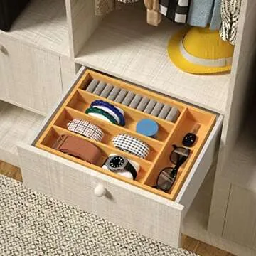 Stylish Bamboo Kitchen Drawer Organizer for Cutlery