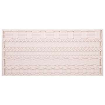 Pearl Rope Silicone Fondant Mold, Vintage Scroll Relief Chocolate Mold for Birthday Wedding Cake Decoration Candy Sugar Craft Gum Paste Pie Crust Resin