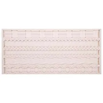 Pearl Rope Silicone Fondant Mold, Vintage Scroll Relief Chocolate Mold for Birthday Wedding Cake Decoration Candy Sugar Craft Gum Paste Pie Crust Resin