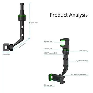 cdbz 360°Rotatable and Retractable Car Phone Holder,2022 New Car Rearview Mirror Mount Phone and GPS Holder,Universal 360 Degrees Rotating Car Phone Holder,Cell Phone Automobile Cradles