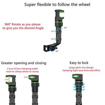 cdbz 360°Rotatable and Retractable Car Phone Holder,2022 New Car Rearview Mirror Mount Phone and GPS Holder,Universal 360 Degrees Rotating Car Phone Holder,Cell Phone Automobile Cradles