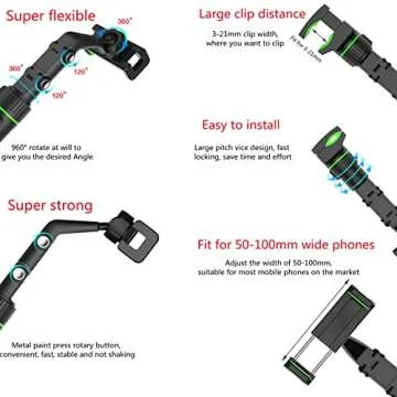 cdbz 360°Rotatable and Retractable Car Phone Holder,2022 New Car Rearview Mirror Mount Phone and GPS Holder,Universal 360 Degrees Rotating Car Phone Holder,Cell Phone Automobile Cradles