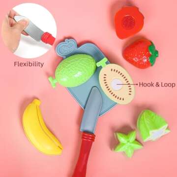 Shimirth 67Pc Pretend Play Food Sets for Kids Kitchen, Pizza Toy Food & Cutting Fake Food - Fruits & Vegetables, Play Kitchen Toys Accessories, Pretend Food Toys for Toddlers Boys Girls Birthday Gift