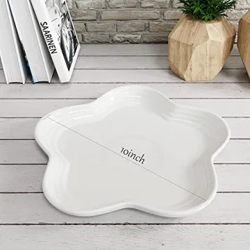 HomeElves Flower-Shaped Dinner Plates Set of 4 – Unique and Durable Dinnerware for Every Occasion