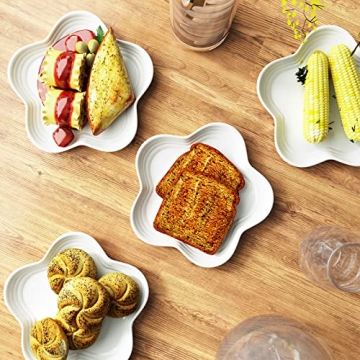 HomeElves Flower-Shaped Dinner Plates Set of 4 – Unique and Durable Dinnerware for Every Occasion