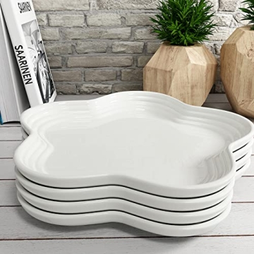 HomeElves Flower-Shaped Dinner Plates Set of 4 – Unique and Durable Dinnerware for Every Occasion