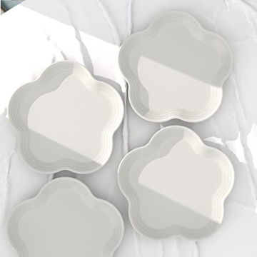 HomeElves Flower-Shaped Dinner Plates Set of 4 – Unique and Durable Dinnerware for Every Occasion
