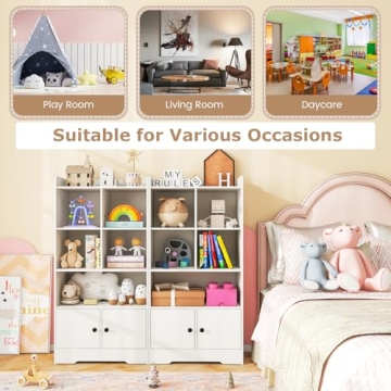 Costzon Kids Toy Storage Cabinet - 43.5" Tall Organizer