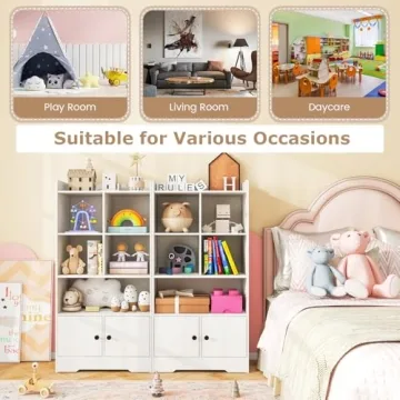 Costzon Kids Toy Storage Cabinet - 43.5" Tall Organizer