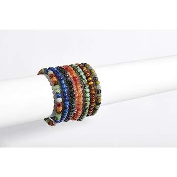 Kendra Scott Cade Beaded Bracelet for Men, Fine Jewelry, Oxidized Silver Blue Lapis, Large