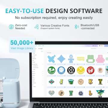 LOKLiK iCraft by HTVRONT Cutting Machine - 5 in 1 Vinyl Cutter Machine with 5X Cutting Force, Cuts 1...