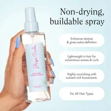 Rizos Curls Beach Waves Texturizing Salt Spray, Enhance Texture & Volume, Nourish and Enhance Definition with Blue Agave Extract, Red Algae & Prickly Pear Cactus, 6.8 oz