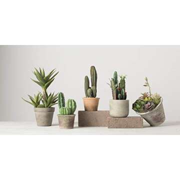 Sullivans Artificial Succulent Plants in Distressed Tan Painted Pot, Aloe, 14”H (DOT121)