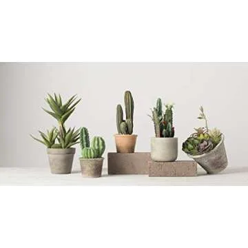 Sullivans Artificial Succulent Plants in Distressed Tan Painted Pot, Aloe, 14”H (DOT121)