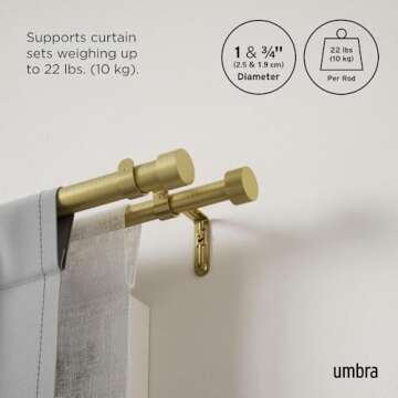 Umbra Cappa Double Curtain Rod - Modern Adjustable Design