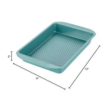 Farberware purECOok Hybrid Ceramic Nonstick Baking Pan / Nonstick Cake Pan, Rectangle - 9 Inch x 13 Inch, Blue