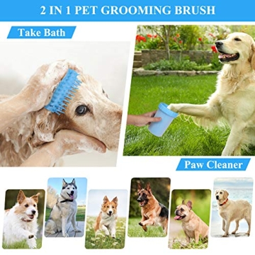 Portable Pet Grooming Brush & Paw Cleaner for Dogs