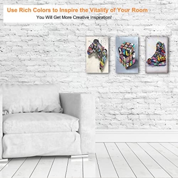 Trendy Multi Panel Graffiti Wall Art for Cool Decor