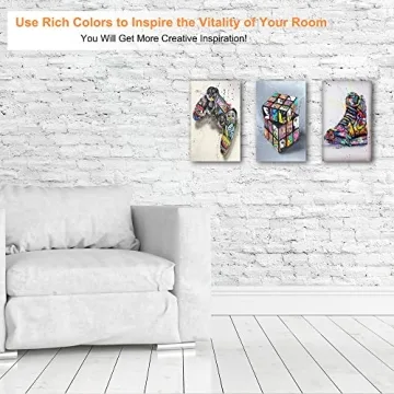 Trendy Multi Panel Graffiti Wall Art for Cool Decor