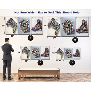 Trendy Multi Panel Graffiti Wall Art for Cool Decor