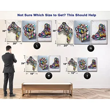 Trendy Multi Panel Graffiti Wall Art for Cool Decor