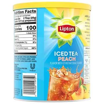 Lipton Diet Iced Tea Mix, Peach, Makes 10 Quarts (Pack of 6)